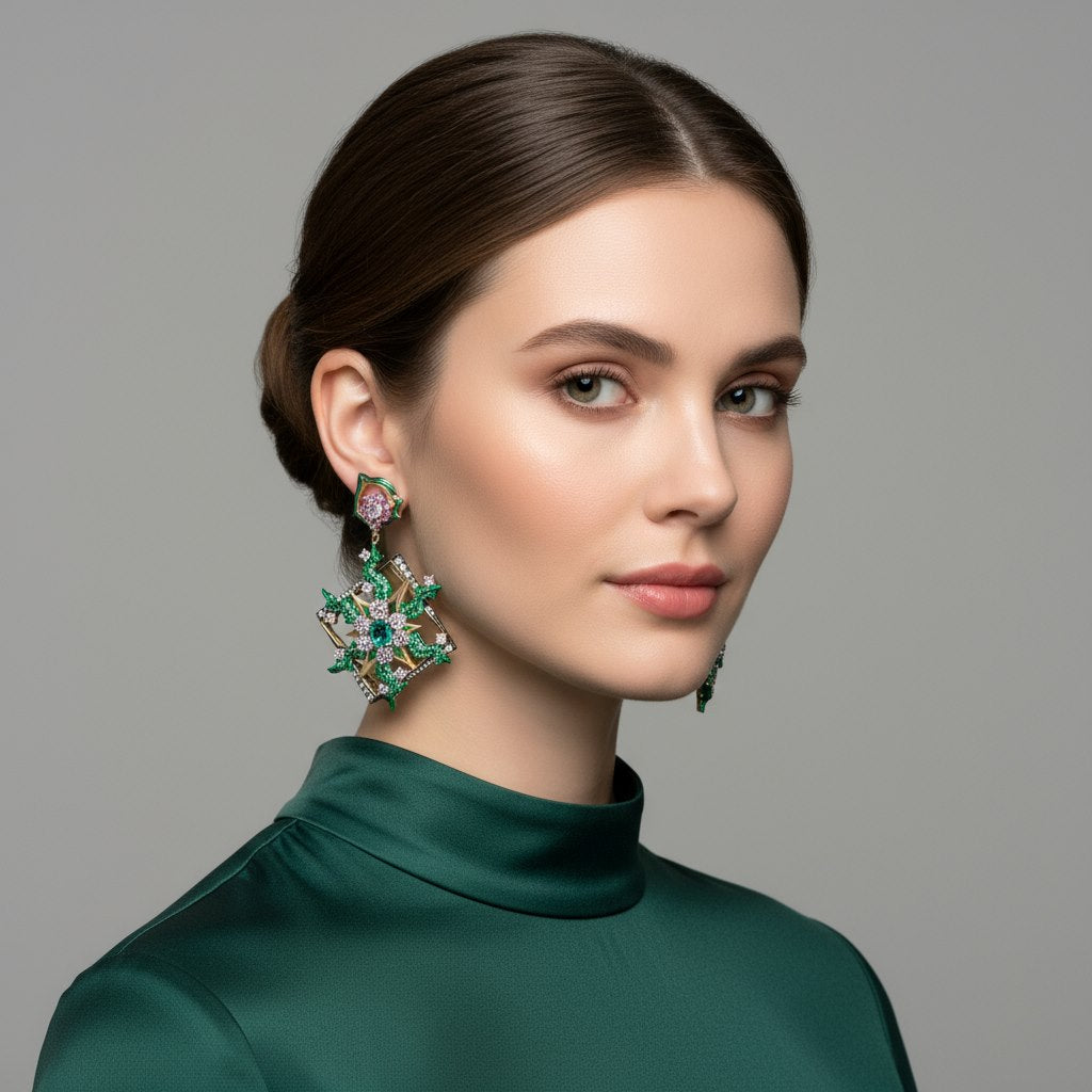 The Firestar of David de Ménevie Earrings 聖達味星之火