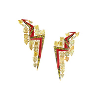 The Red Thunder with Golden Rain Earrings