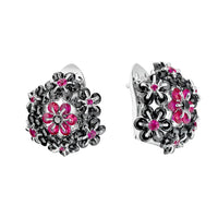 Tsvetodelika: Ruby and black diamonds earrings
