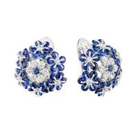 Tsvetodelika:Blue saphire & diamonds Earring
